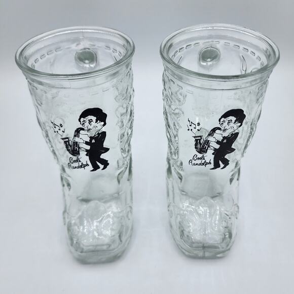 Vintage Boots Randolph Yakety Sax Jazz Music Player Glass Boot Tumbler w/ Handle - Picture 2 of 10